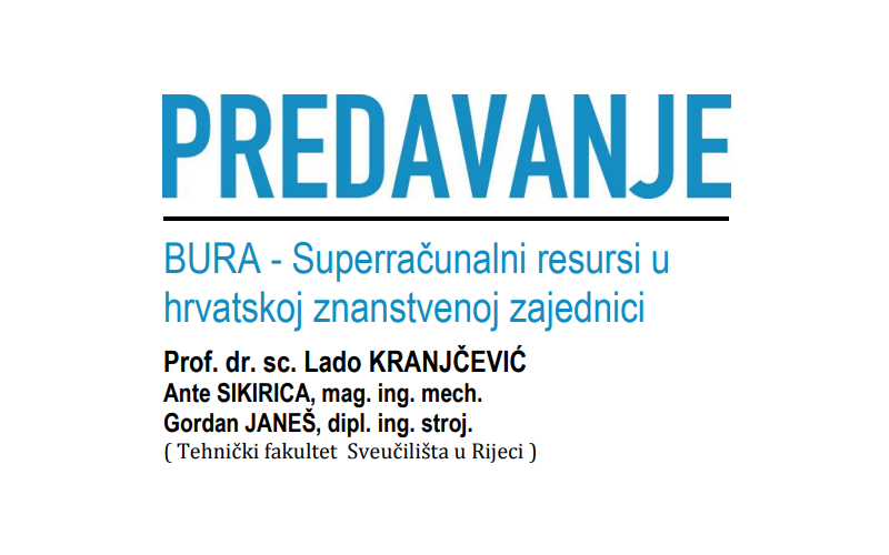 BURA – Superračunalni resursi u hrvatskoj znanstvenoj zajednici